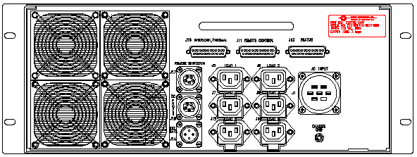 ETI0001-1450 Rugged MilSpec UPS and PDU Standard Rear Panel Layout